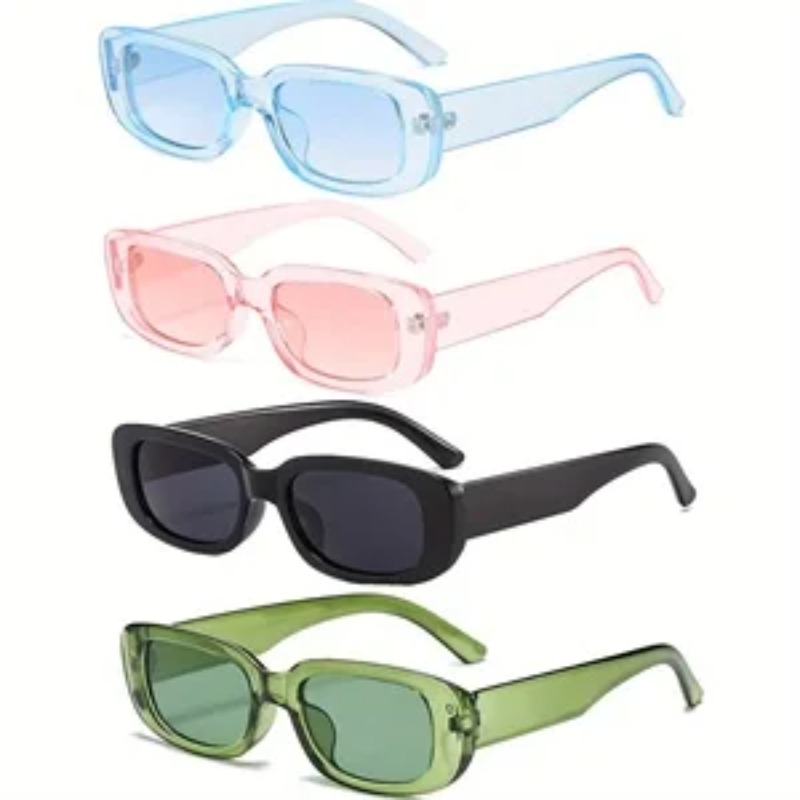 1/4pcs New Small Square Sungla - Vintage Fashion Enthusiasts 评论和价格