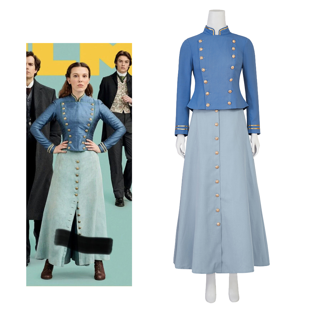 Movie Cosplay Enola Holmes 2 C - Vintage Fashion Dresses 评论和价格