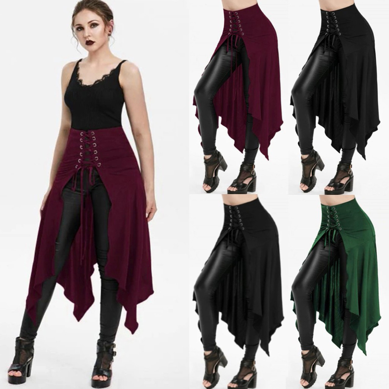Gothic Skirt Black Medieval Vi - Vintage Fashion Dresses 评论和价格
